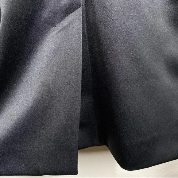 Topshop Dress Origami Satin Little Black Dress Open Back Sleeveless LBD Womens 2 - Picture 7 of 9